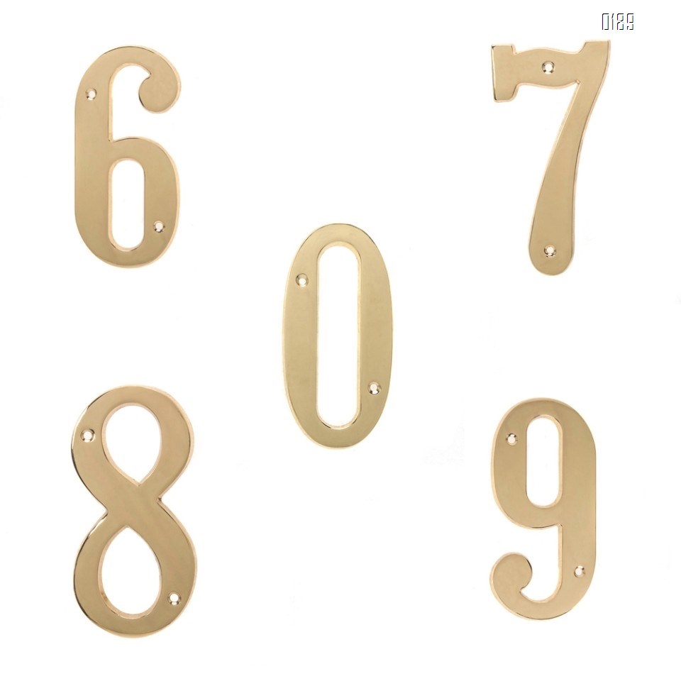 6 inch Copper Plaque for Outdoor Address Plate of Household Door Brass Number in 140 mm Grand Modern Door Number Hotel