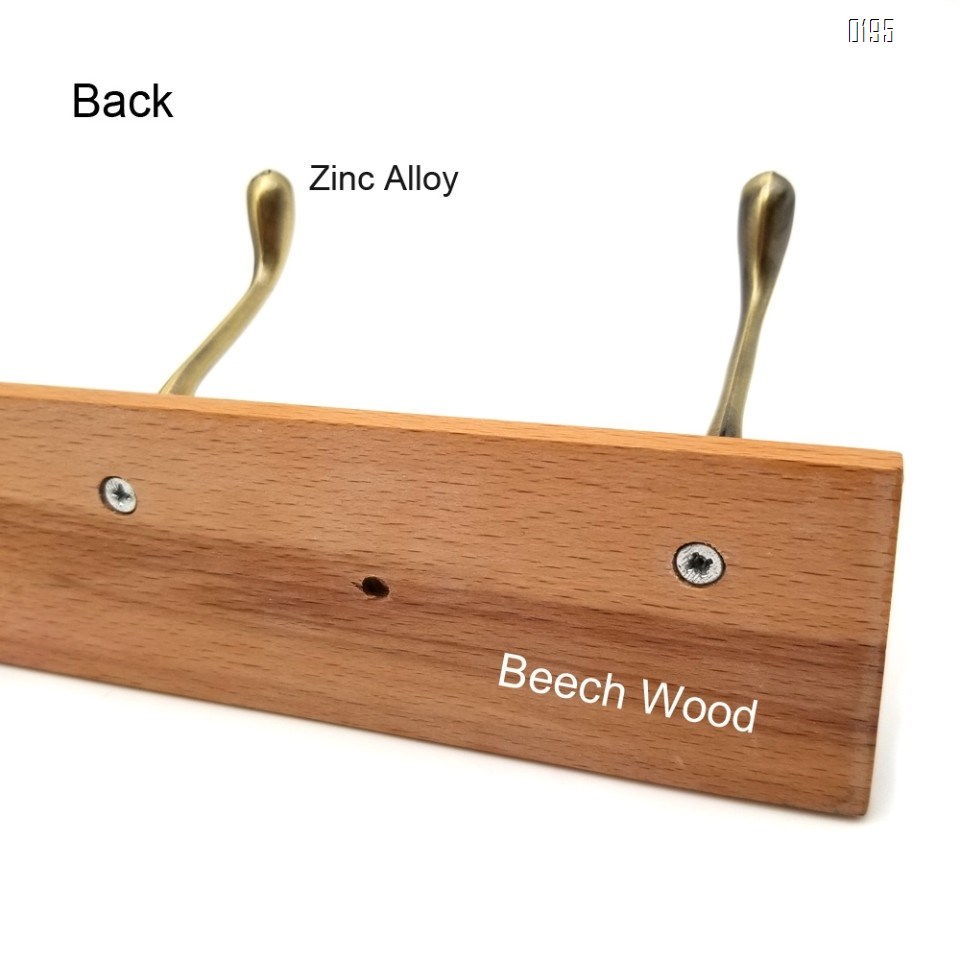 High quality beech and zinc alloy clothes hook | green bronze zinc alloy wooden  hook