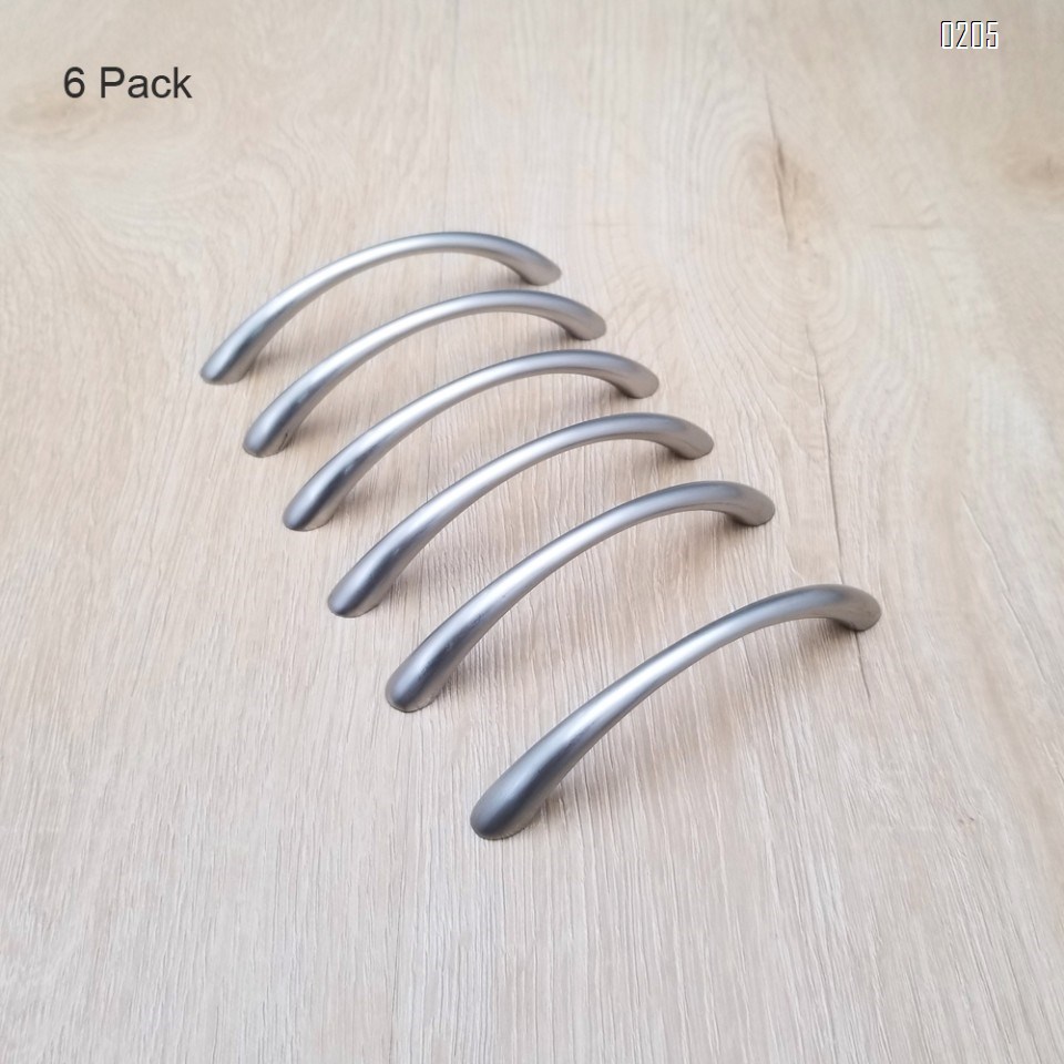 6 Pack 96mm zinc alloy silver modern kitchen handles kitchen door handles drawer pulls and knobs