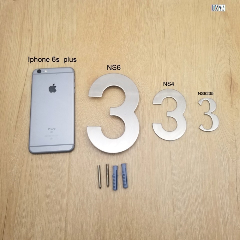6 inch. Brushed 304 Stainless Steel Large Floating Modern House Numbers 8