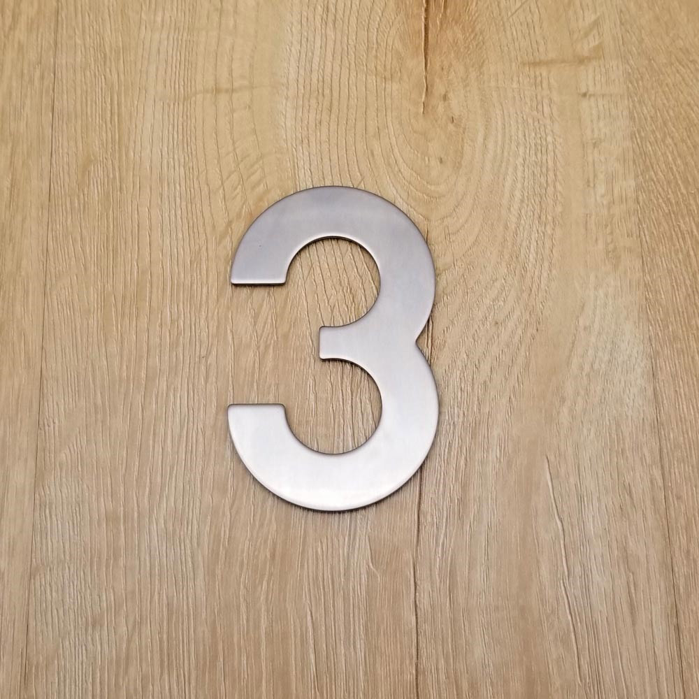 4 Inch House Numbers 3, Door Address Number Stickers for House/Apartment/Floor,  304 Stainless Steel