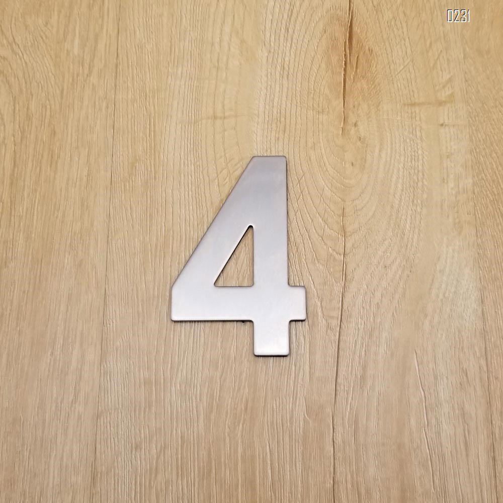 4 Inch House Numbers 4, Door Address Number Stickers for House/Apartment/Floor,  304 Stainless Steel
