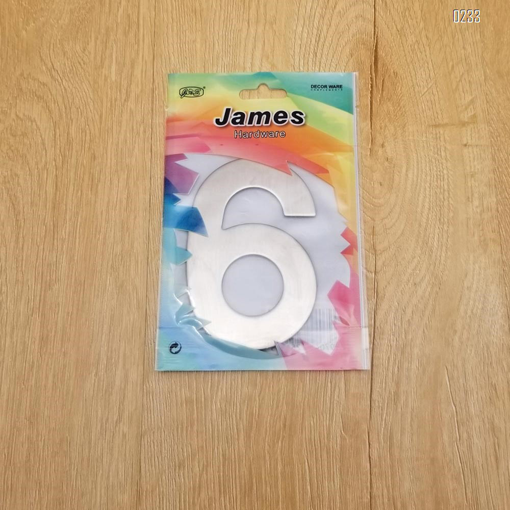 4 Inch House Numbers 6, Door Address Number Stickers for House/Apartment/Floor,  304 Stainless Steel