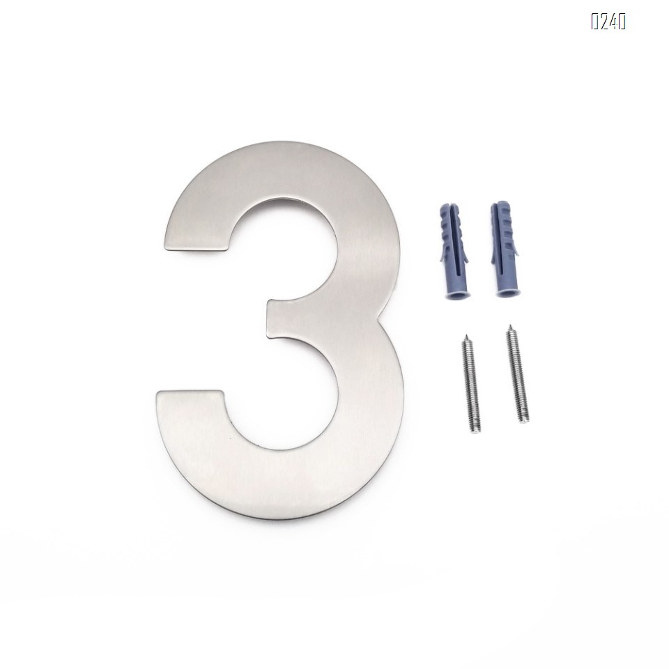 6 inch. Brushed 304 Stainless Steel Large Floating Modern House Numbers 2