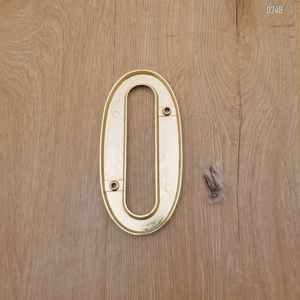 6 inch Copper Plaque for Outdoor Address Plate of Household Door Brass Number in 140 mm Grand Modern Door Number Hotel House Number 0
