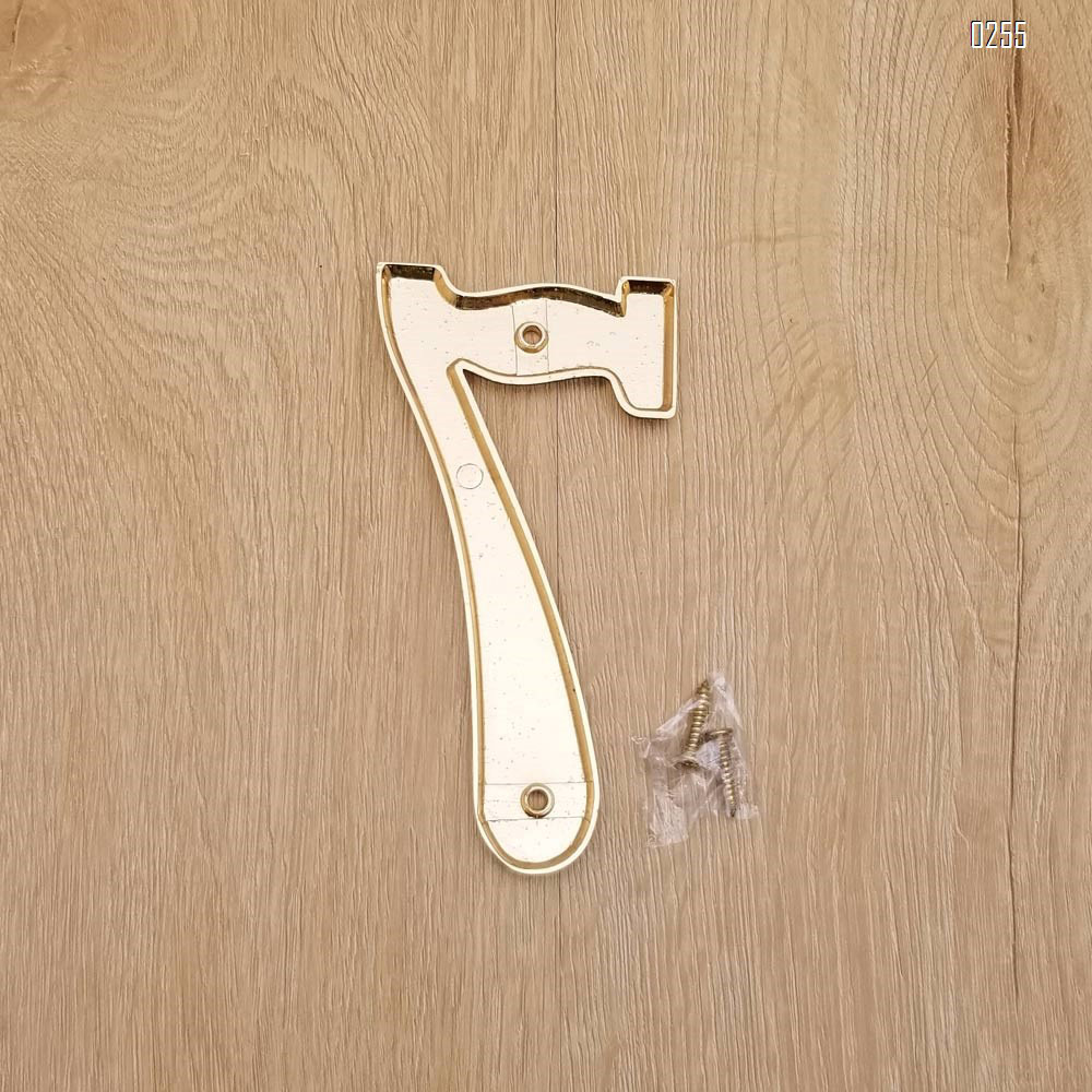 6 inch Copper Plaque for Outdoor Address Plate of Household Door Brass Number in 140 mm Grand Modern Door Number Hotel House Number 7