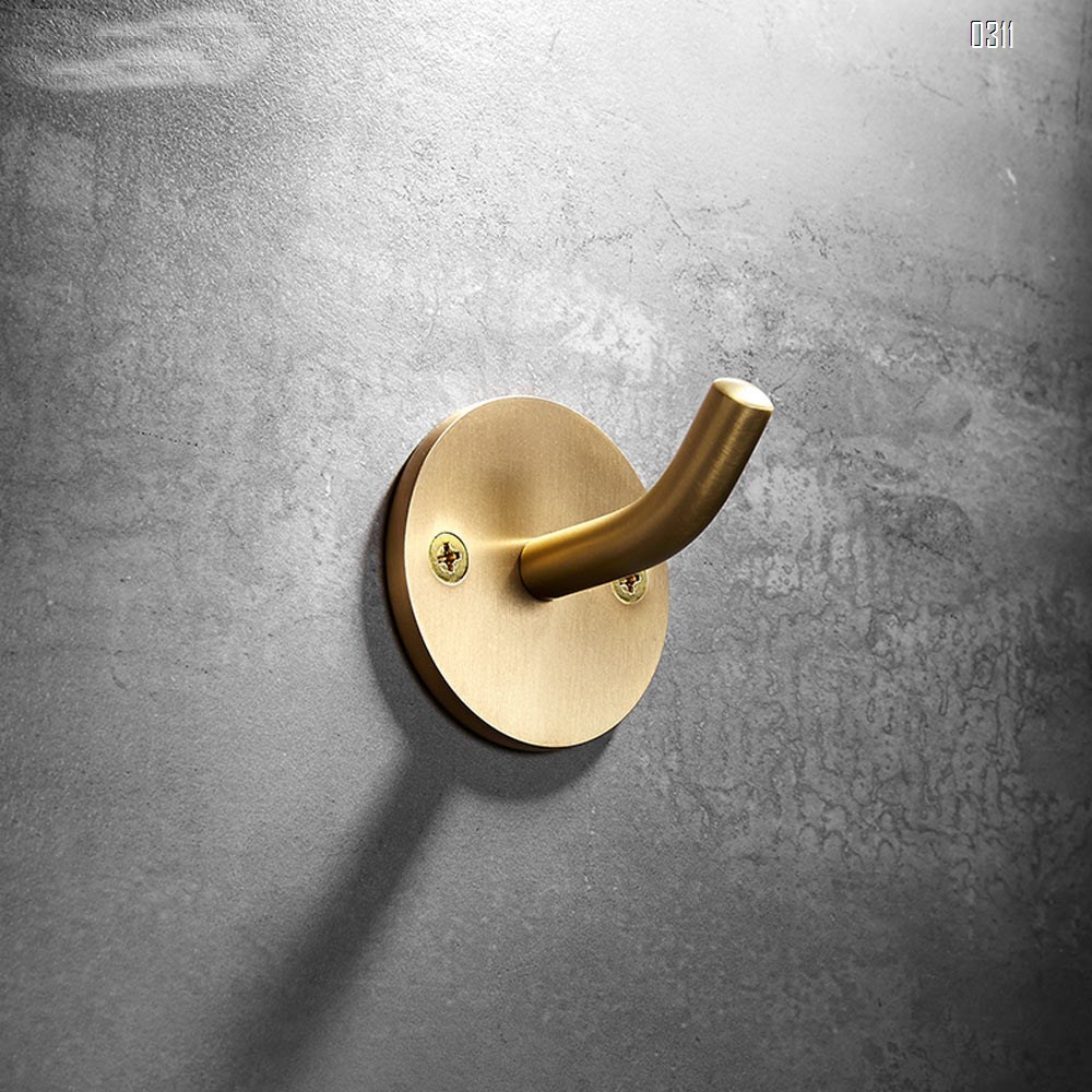 Solid Brass Coat Hook Towel Robe Clothes Hook for Bath Kitchen Garage Heavy Duty Wall Mounted