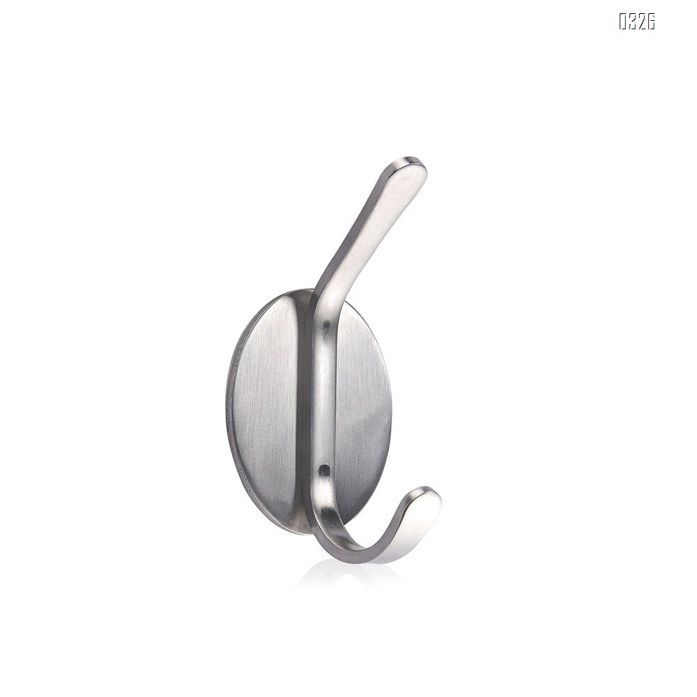 Oval hook 304 stainless steel strong adhesive creative hole free household nail free multifunctional bathroom coat hook