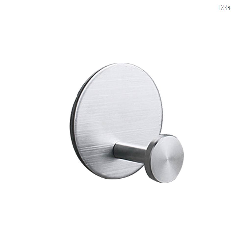 Round Self adhesive Coat Hook Stainless Steel Towel Clothes Robe Hook for Bathroom Kitchen Garage  Wall Mounted