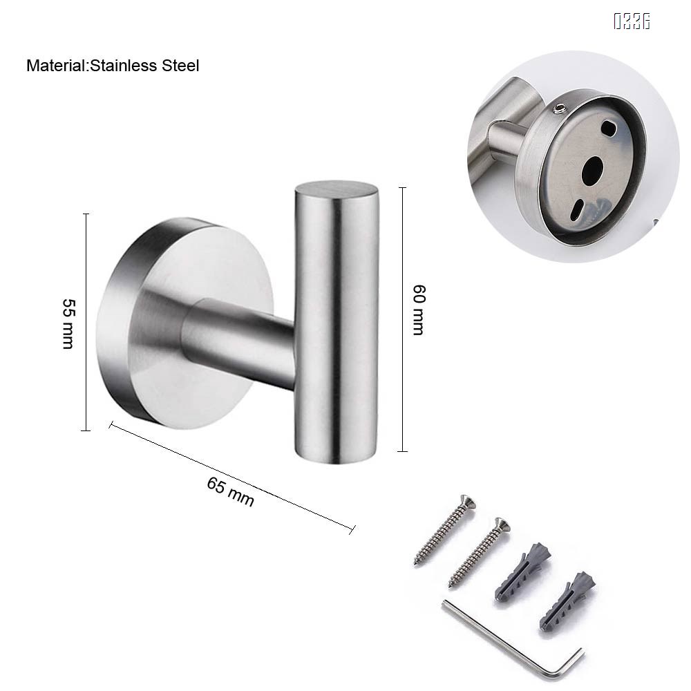 Bathroom Towel Hook No Drill Robe Hook Shower Kitchen Wall Hanging Hooks Wall Mount SUS 304 Stainless Steel