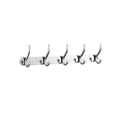 Hawsam Glue No Drilling Wall Mount Coat Double Hook Rack - Heavy Duty 304  Stainless Steel Towel Clothes Hook Holder Hanger for Bathroom Kitchen