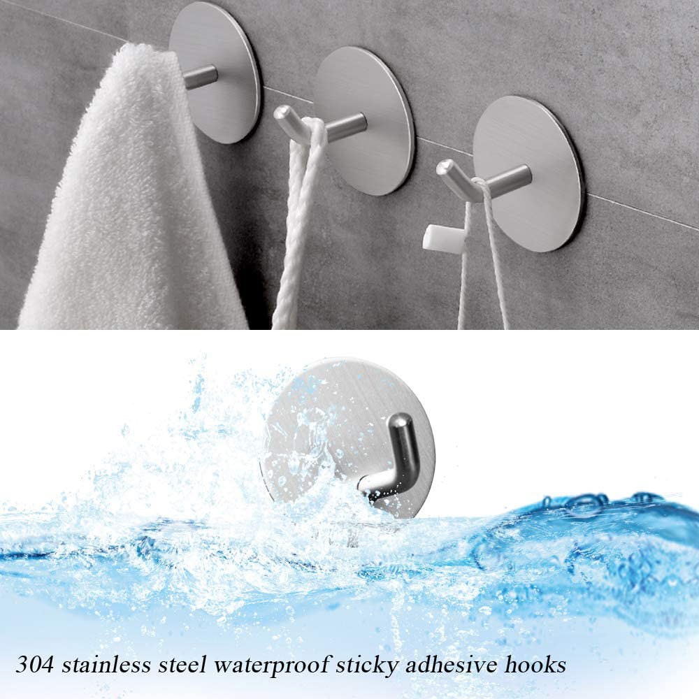 Self Adhesive Hooks Wall Hooks  for Hanging Towels Robes Coats Apply to Bathroom Home Kitchen Office