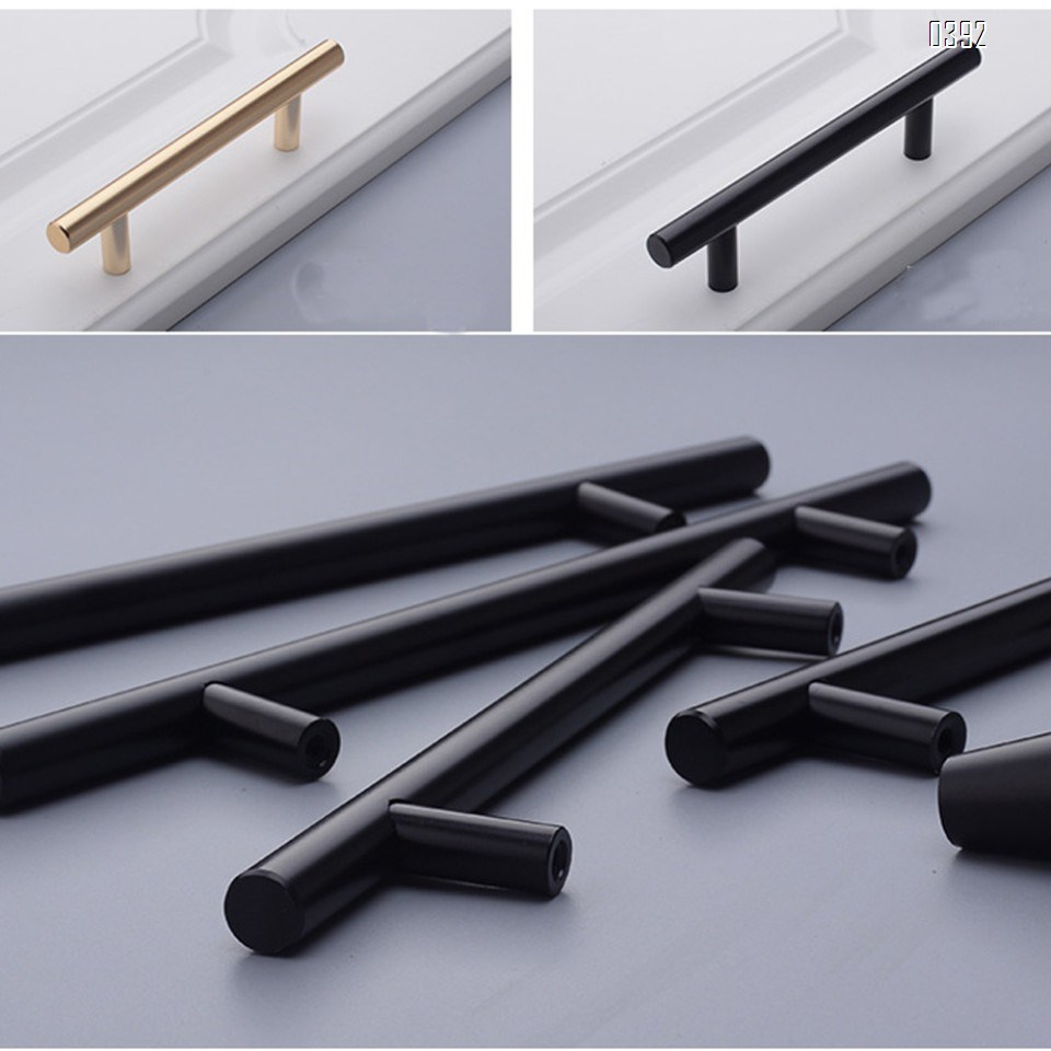 Cabinet Pulls Gold Black Cabinet Handles Drawer Pulls Aluminium Alloy Dresser Pulls Kitchen pulls for Cabinets 12 Inch Length, 7.5 Inch Hole Center