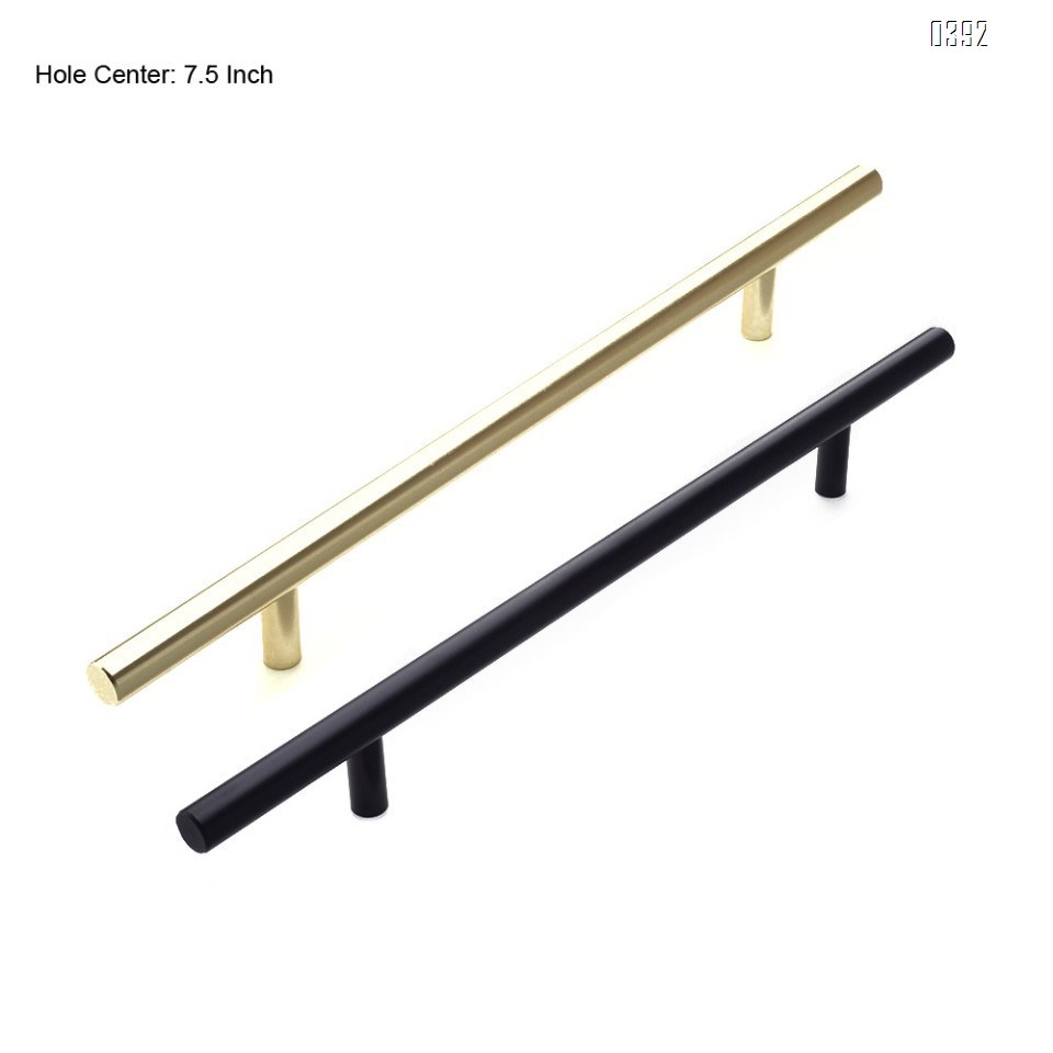 Cabinet Pulls Gold Black Cabinet Handles Drawer Pulls Aluminium Alloy Dresser Pulls Kitchen pulls for Cabinets 12 Inch Length, 7.5 Inch Hole Center