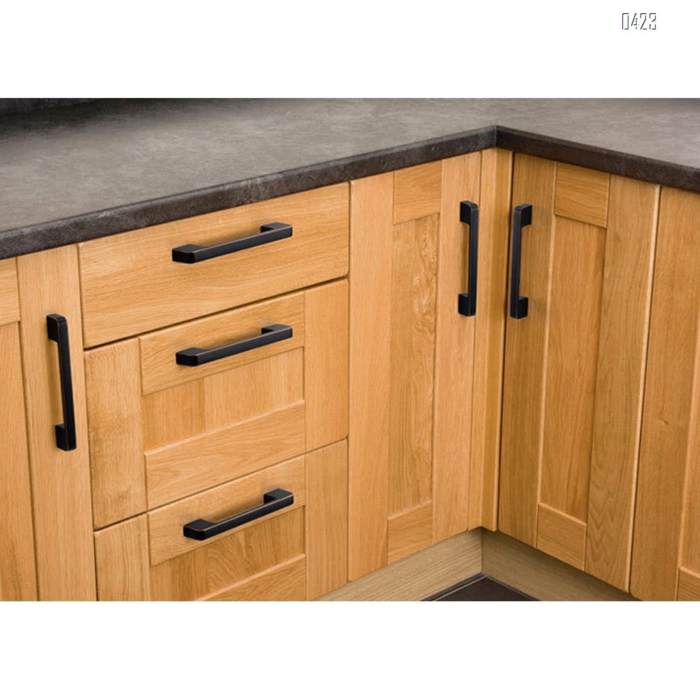 Modern  Square Drawer Pulls Zinc Alloy Kitchen Hardware Cabinet Handles, 192mm Hole Centers
