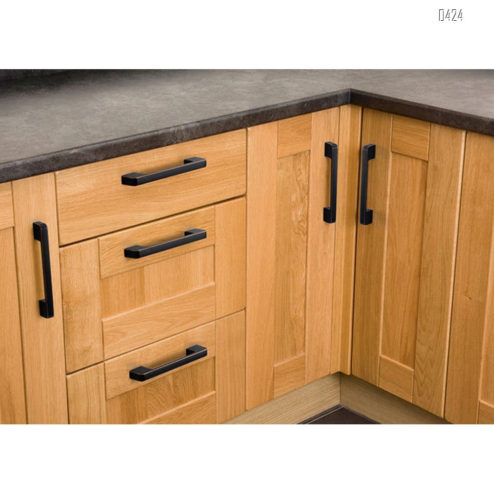 Modern  Square Drawer Pulls Zinc Alloy Kitchen Hardware Cabinet Handles, 128mm Hole Centers