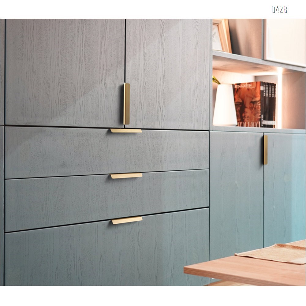 320 mm Hole Center Black And Gold Mount Finger Edge Pull Concealed Handle for Home Kitchen Door Drawer Cabinet