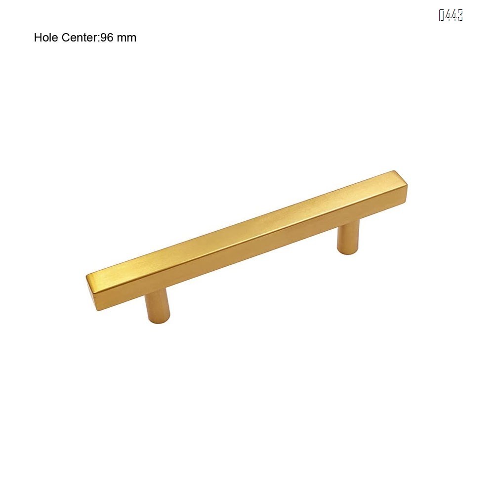 Brushed Brass Cabinet Pulls Gold Kitchen Cabinet Hardware - Euro Style Bar Handle Pull Gold Cupboard Door Handle 3-3/4 Inch (96mm) Hole Centers,6 inch Overall Length