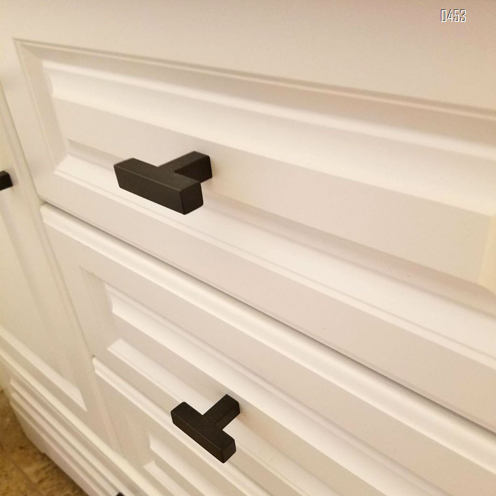 Black 1/2in Square Bar Cabinet Pull Drawer Handles and Knobs Aluminium Alloy Single Hole Hardware for Kitchen and Bathroom Cabinets Cupboard 2in(50mm) Overall Length Pull knobs