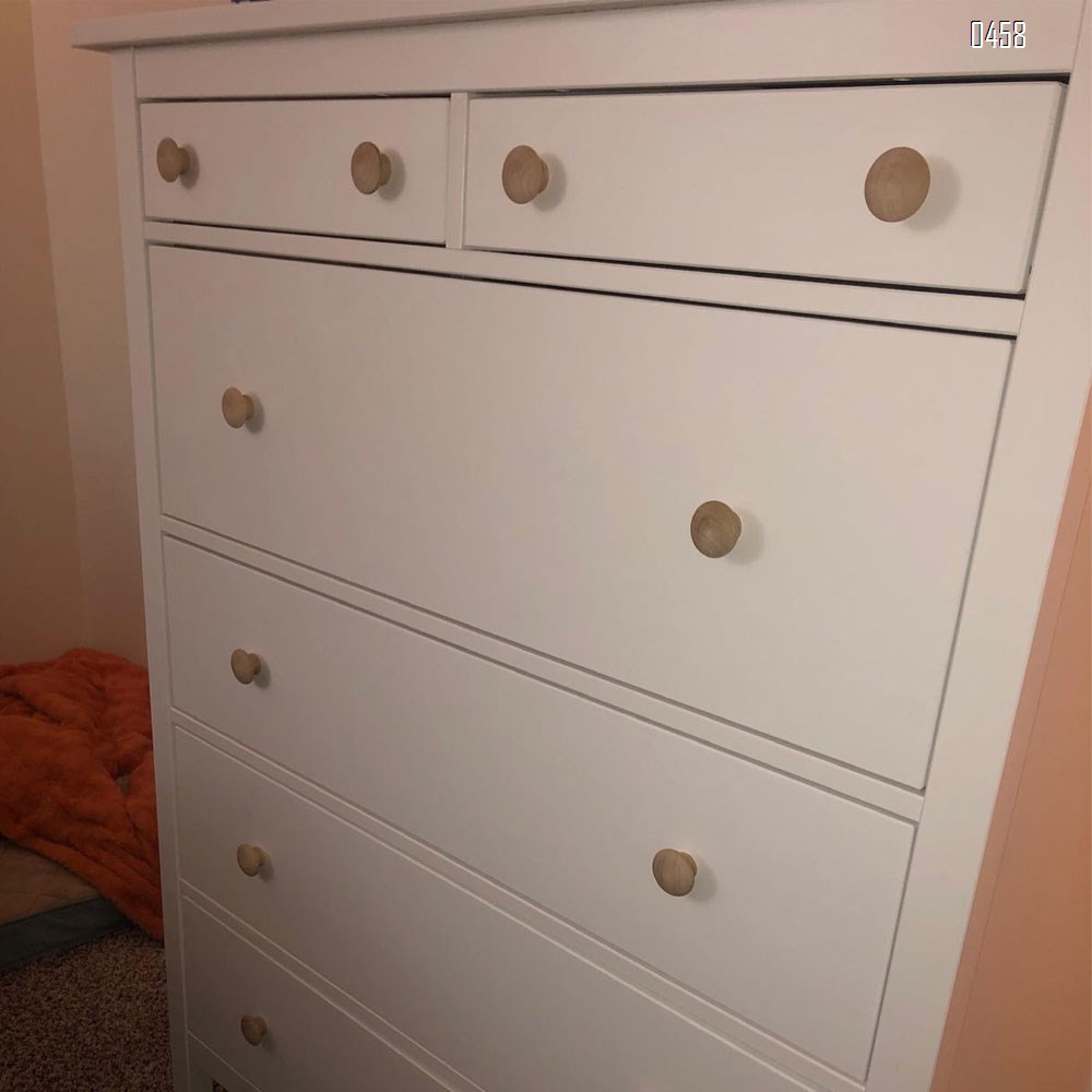 Round Wood Drawer Knob 1-1/2 inch, Cabinet Pulls Handles Hardware for Drawer Wardrobe Dresser