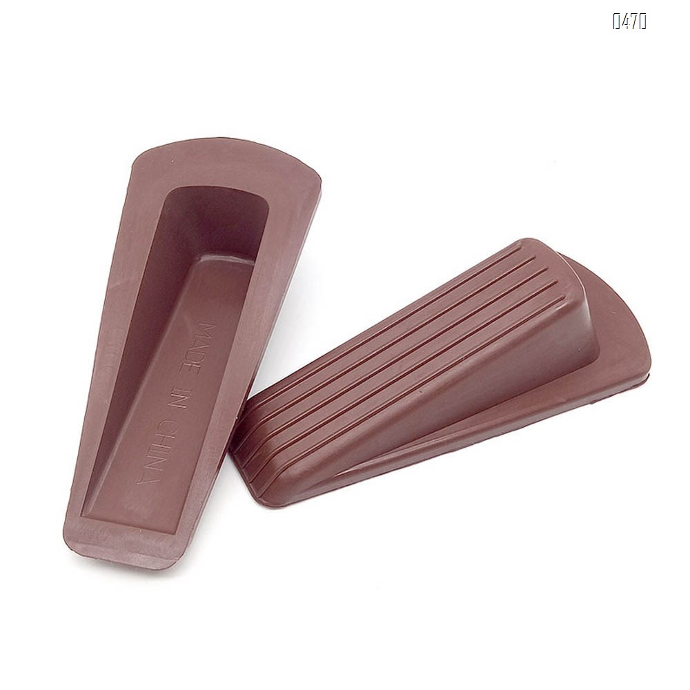 Classic Rubber Door Stopper - Sturdy and Durable Security Door Stop Wedge, Multi Surface and Non Scratching
