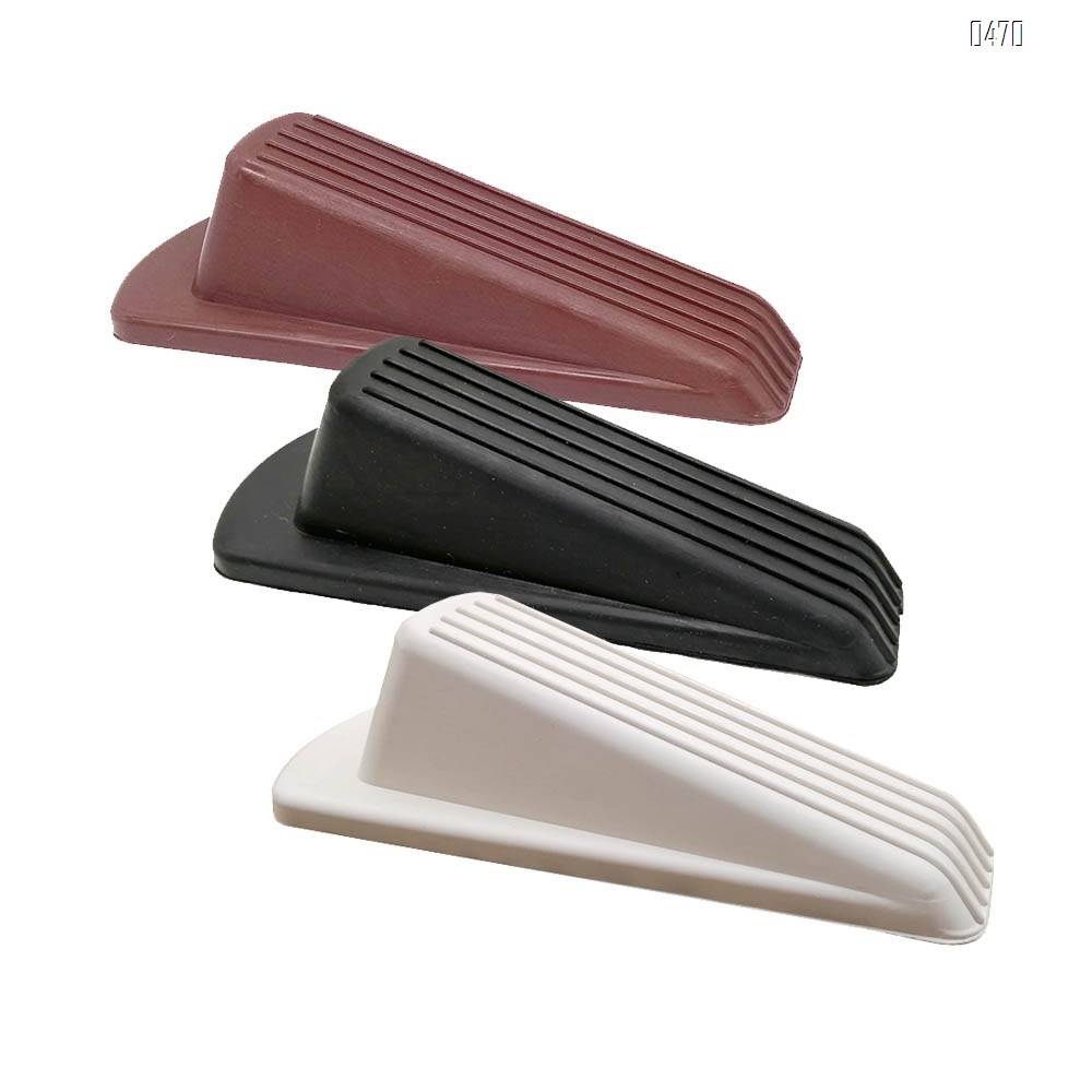 Classic Rubber Door Stopper - Sturdy and Durable Security Door Stop Wedge, Multi Surface and Non Scratching