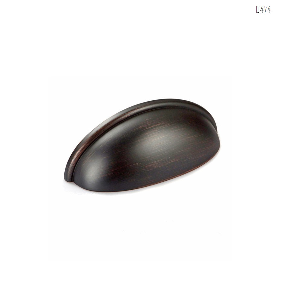 Oil Rubbed Bronze Modern Cabinet Hardware 3-11/16 Inch (93mm) Bin Cup Drawer Handle Pull, 3