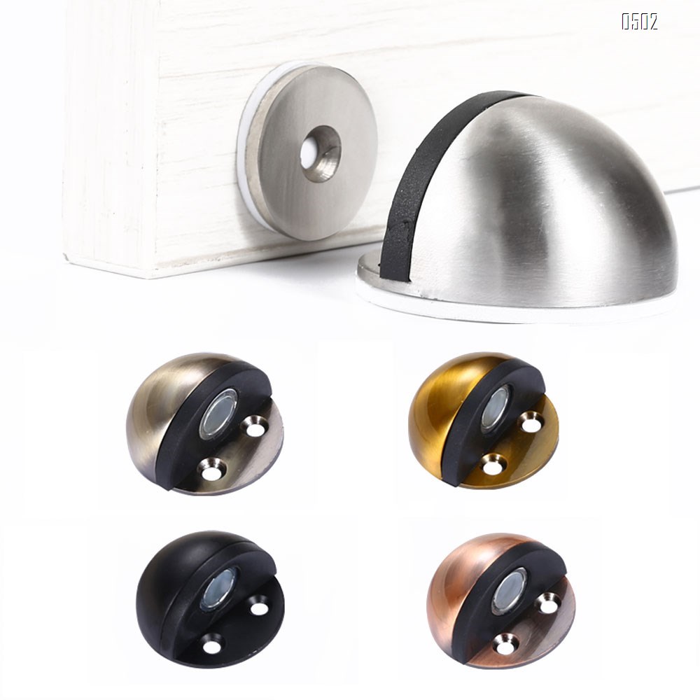 Magnetic Door Stopper, Floor Door Stop Stainless Steel Sound Dampening Bumper Wall Protetor , Brushed