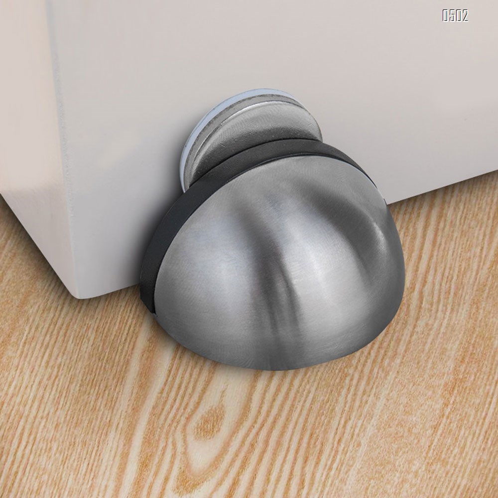 Magnetic Door Stopper, Floor Door Stop Stainless Steel Sound Dampening Bumper Wall Protetor , Brushed
