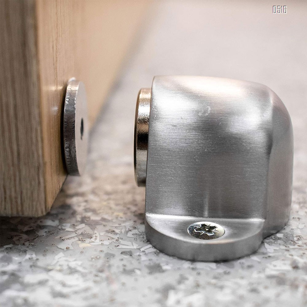 Stainless Steel Magnetic Doorstops Catch Door Stoppers with Mounted Screws,No Slamming or Hitting Walls