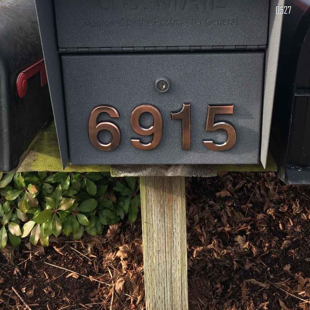 Mailbox Numbers 0-9, 2.7 Inch High, Door Address Numbers Stickers for/Apartment/House Room/Office, Bronze/Silver Plating Process