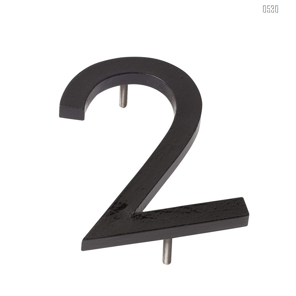 6 Inch Montague Metal Products Solid Stainless Steel Modern Floating Address House Numbers, Powder Coated Black