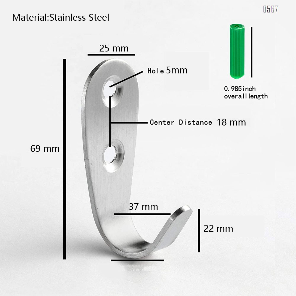 Hooks for Wall Mounted Hanging Heavy Duty Wall Hooks,Stainless Steel Hooks for Coats,Towels Fit for Bathroom Kitchen