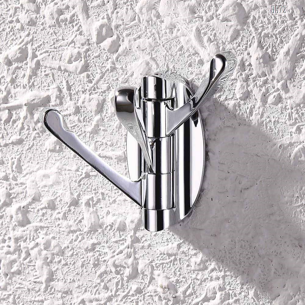 Swivel Hooks Solid Metal Foldable Towel Hooks with Multi Three Rotating Arms Swing Arm Triple Robe Hook Hanger, Wall Mounted, Chrome Finish