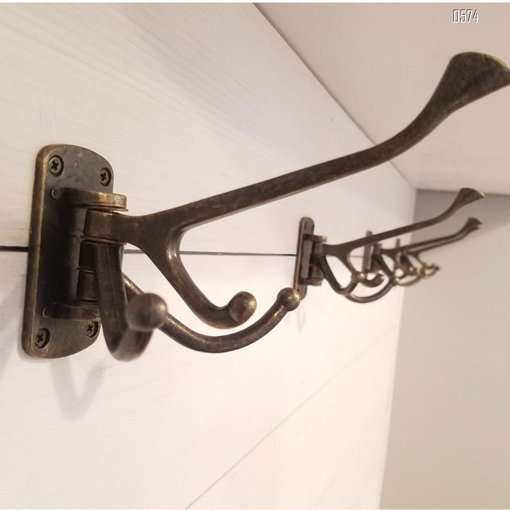 Rustic Coat Hook Zinc Alloy Wall Mounted Multifunctional Foldable Decoration Robe Hook Swivel Hook Antique Bronze