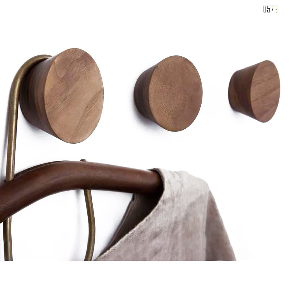 Natural Wooden Coat Hooks,Wall Mount Single Hat Bag Hooks,Decorative Cone Hooks