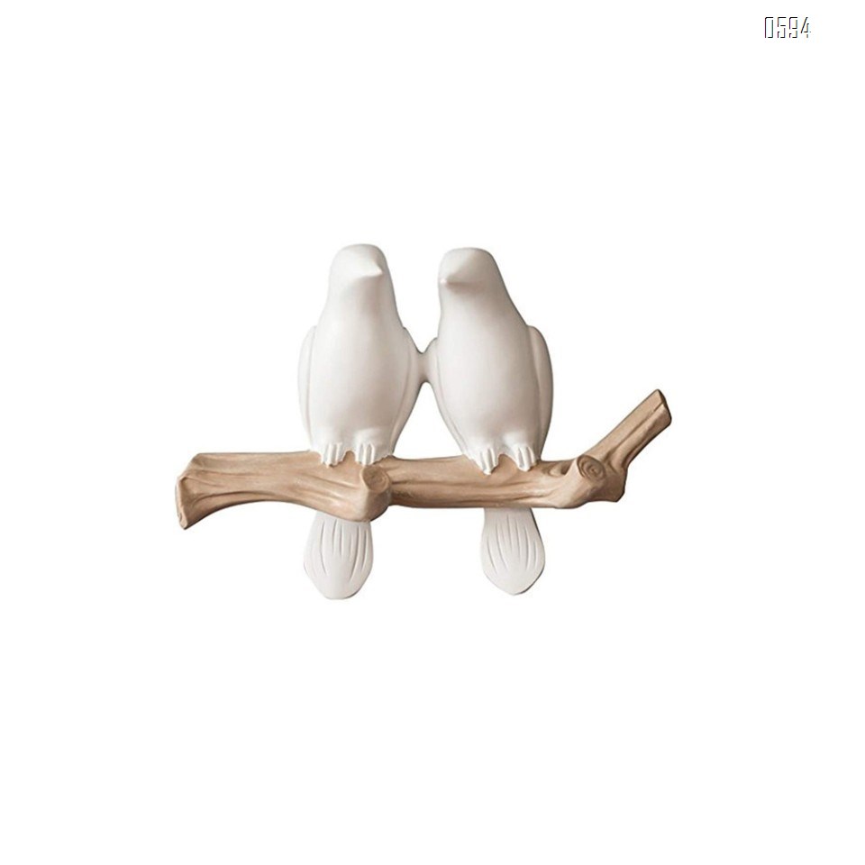 Decorative Birds On Tree Branch Wall Mounted Coat Hanger for Coats/Hats/Keys/Towels(Two Birds)