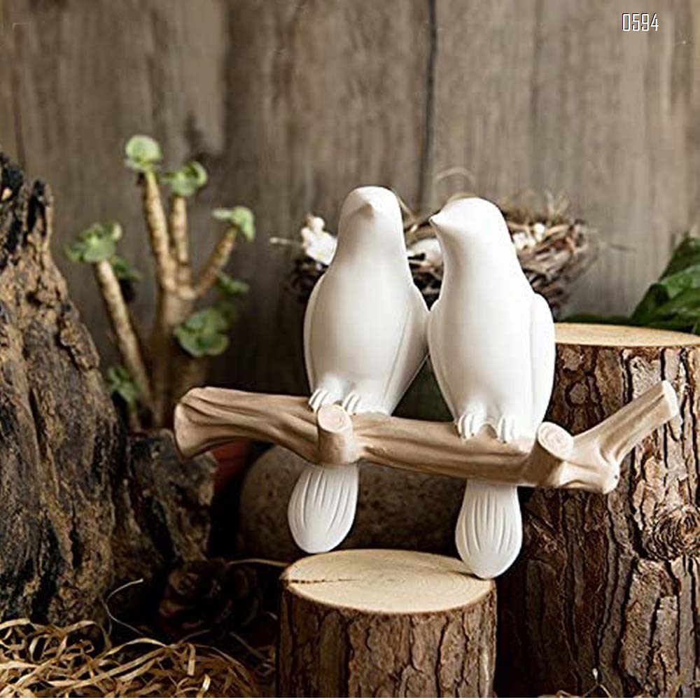 Decorative Birds On Tree Branch Wall Mounted Coat Hanger for Coats/Hats/Keys/Towels(Two Birds)