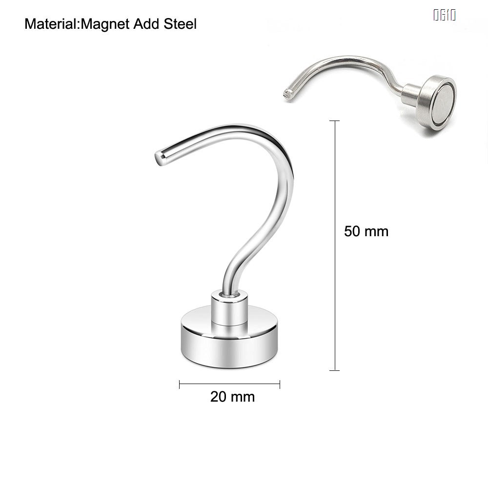 Magnetic Hooks, 17 LBS Large Opening Hook CNC Machined Base,Ideal for Cruise,Grill,Towel,Kitchen Indoor Hanging