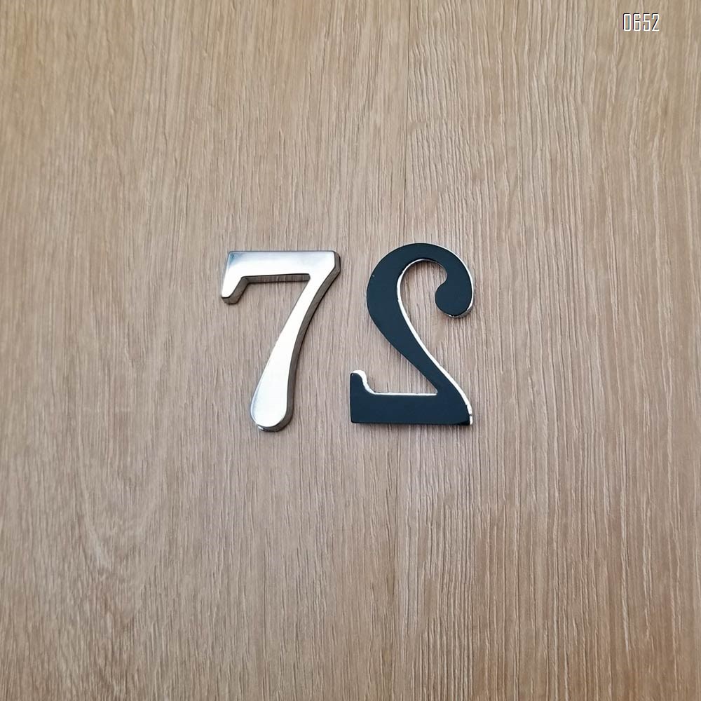 45mm(2 inch) high self-adhesive number letters, mailbox number letters, zinc alloy, can be used for windows, doors, cars, homes, businesses, address numbers