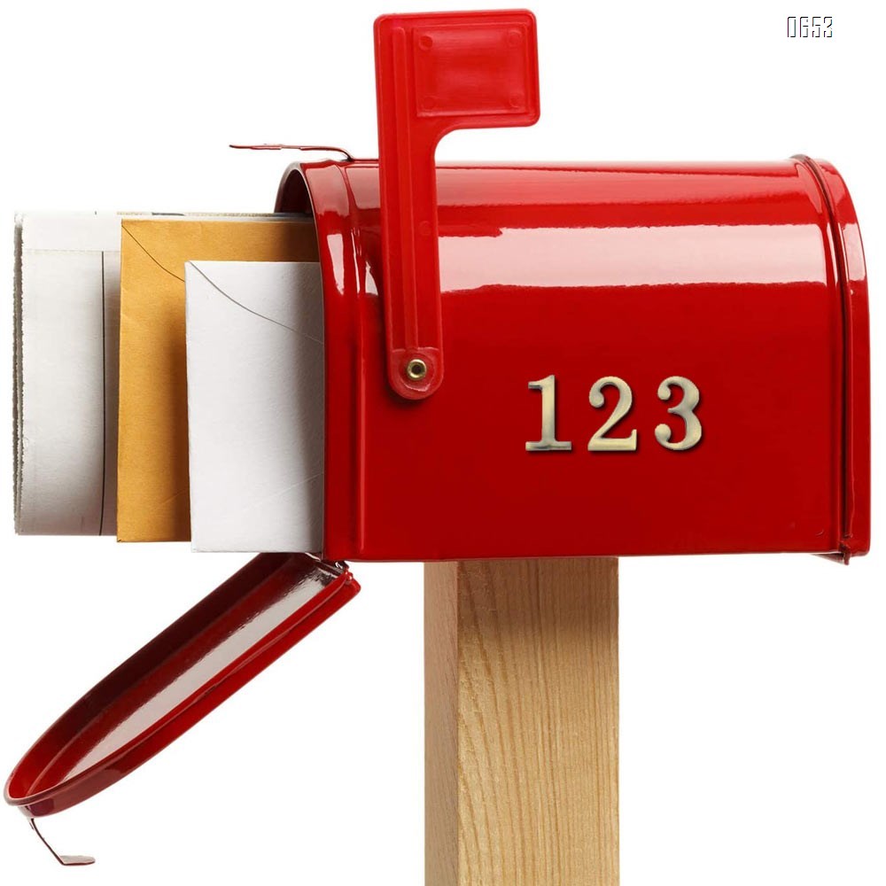 2 inch (45 mm) high self-adhesive zinc alloy household mailbox sign