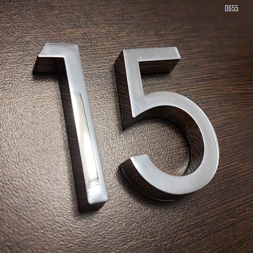 2.36 inch (60 mm) high Self-adhesive mailbox numbers fashion home decor plating address slogans digital door signage hotel door stickers board 6cm silver plaque modern house numbers