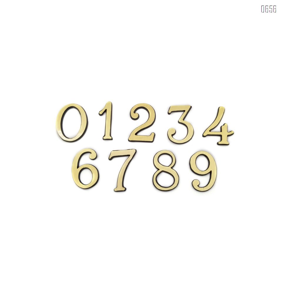 2-inch(50 mm) height self-adhesive brass mailbox numbers