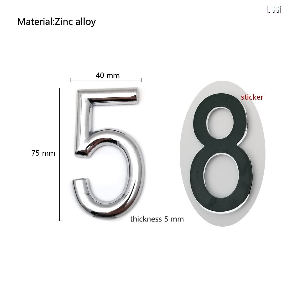 Modern house number 3 inch (75mm) solid zinc alloy street address number-elegant floating appearance