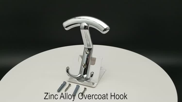 Screw Fix CP overcoat coat hook European coat hook zinc alloy coat hook