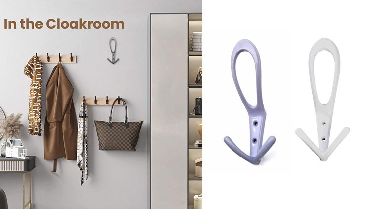 Three Prongs OverCoat Hooks Heavy Duty Hooks for Hanging Coat Wall Mounted No Rusty Hooks, Towel, Bags, Scarf, Hat, Cup
