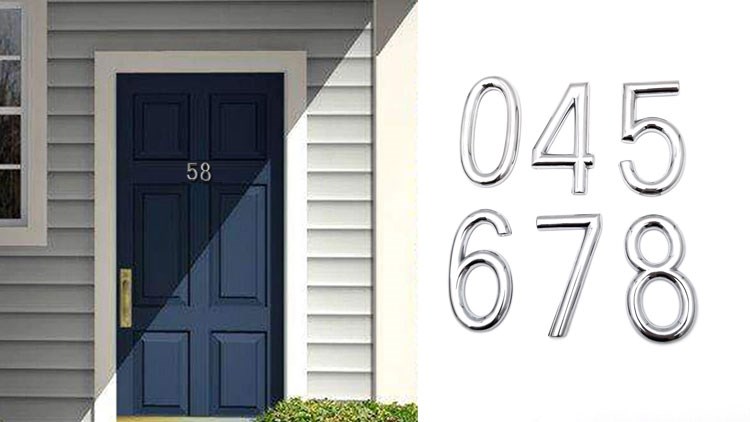 Modern house number 3 inch (75mm) solid zinc alloy street address number-elegant floating appearance